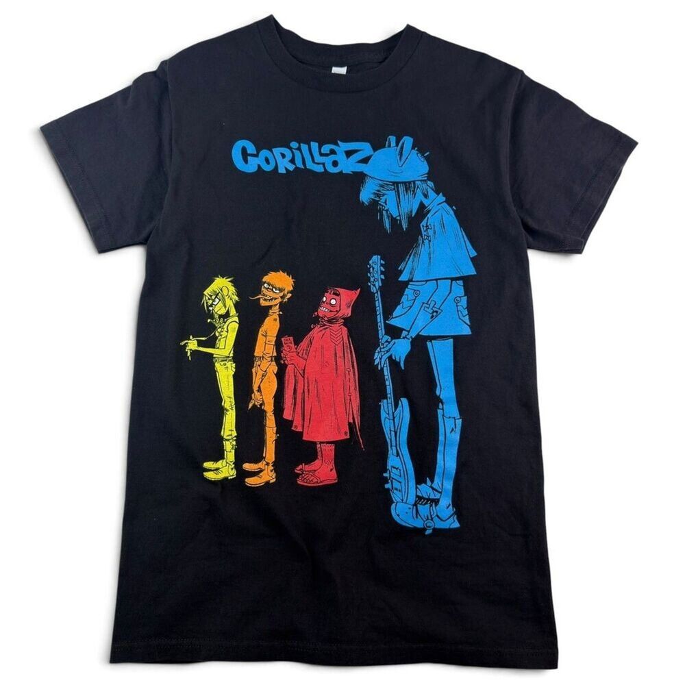 gorillaz band members graphic artist tee shirt black heavyweight small